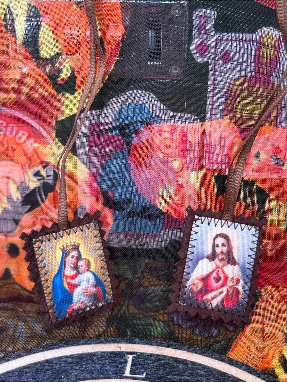Set of 2 traditional religious scapulars